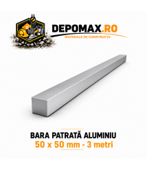 Bara patrata aluminiu 50 x 50 mm, 3 metri, EN AW-2007